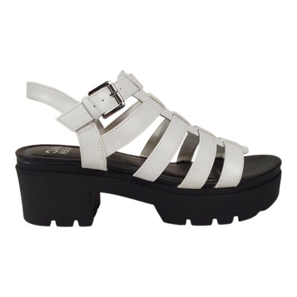 Madden NYC Chunky Fisherman Platform Sandals White Excellent Condition - 9 - Picture 1 of 12